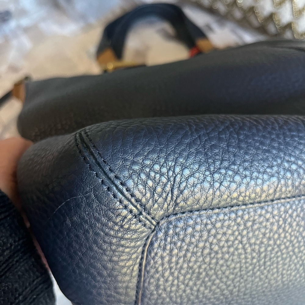 Coach 25304 Soft Legacy Pebbled Leather Rory Satchel Midnight Navy - Picture 5 of 11